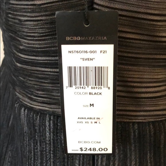 BCBGMAXAZRIA Sven Shirred Mesh Dress - Picture 8 of 8